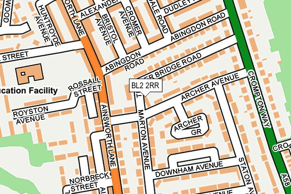 BL2 2RR map - OS OpenMap – Local (Ordnance Survey)