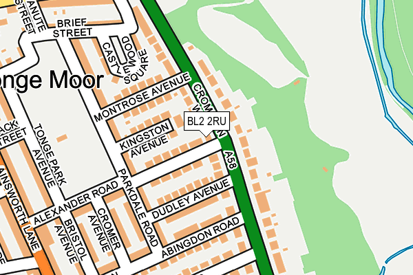 BL2 2RU map - OS OpenMap – Local (Ordnance Survey)