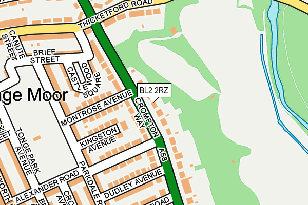 BL2 2RZ map - OS OpenMap – Local (Ordnance Survey)