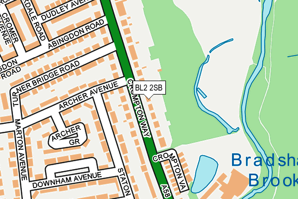 BL2 2SB map - OS OpenMap – Local (Ordnance Survey)