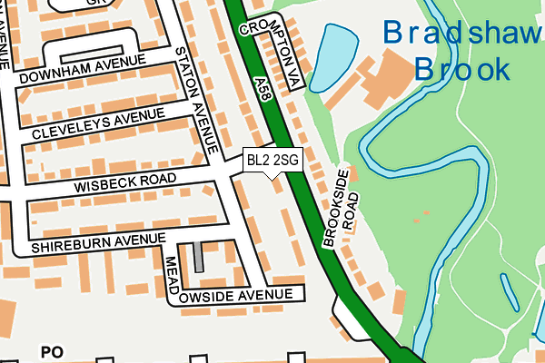 BL2 2SG map - OS OpenMap – Local (Ordnance Survey)
