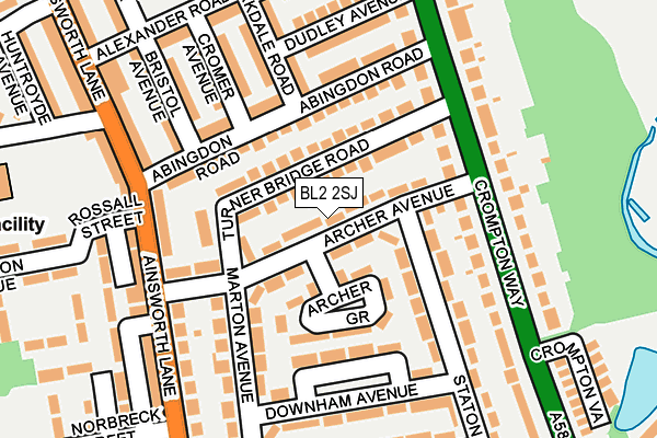 BL2 2SJ map - OS OpenMap – Local (Ordnance Survey)