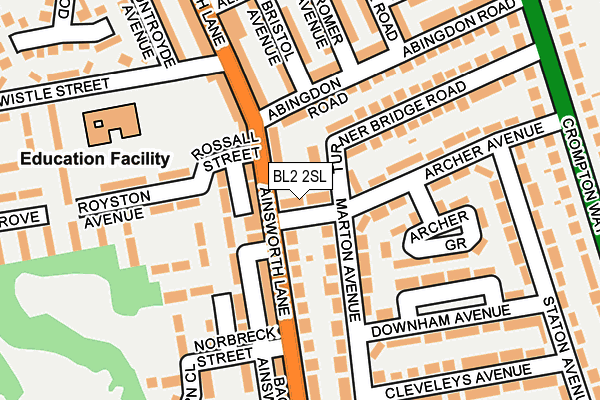 BL2 2SL map - OS OpenMap – Local (Ordnance Survey)