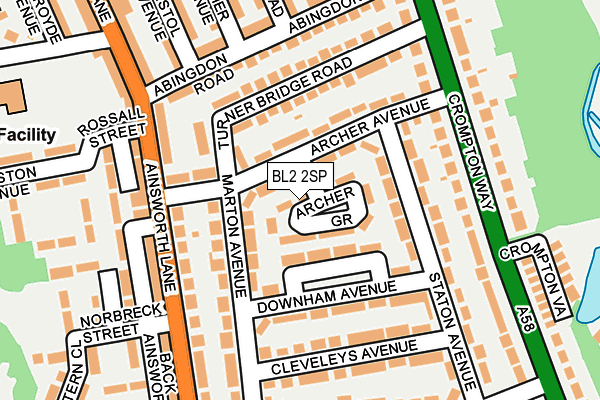 BL2 2SP map - OS OpenMap – Local (Ordnance Survey)