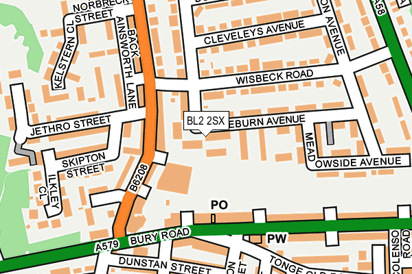 BL2 2SX map - OS OpenMap – Local (Ordnance Survey)