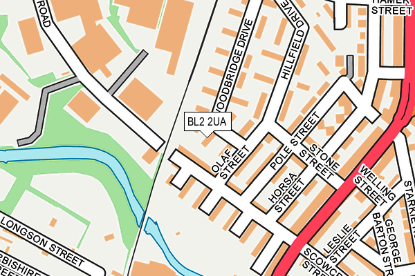 BL2 2UA map - OS OpenMap – Local (Ordnance Survey)