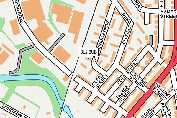 BL2 2UB map - OS OpenMap – Local (Ordnance Survey)