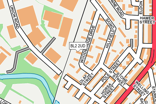BL2 2UD map - OS OpenMap – Local (Ordnance Survey)