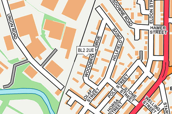 BL2 2UE map - OS OpenMap – Local (Ordnance Survey)