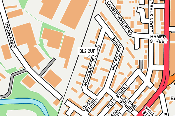 BL2 2UF map - OS OpenMap – Local (Ordnance Survey)