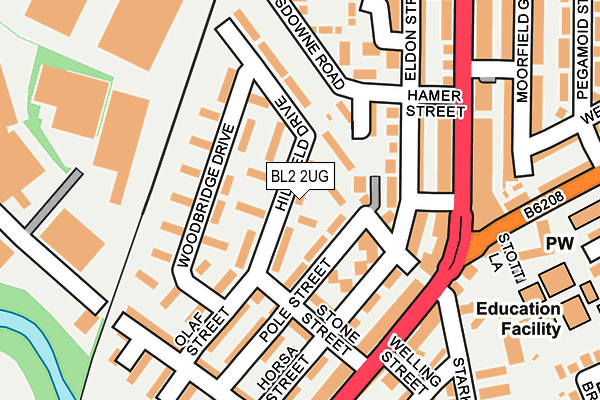 BL2 2UG map - OS OpenMap – Local (Ordnance Survey)