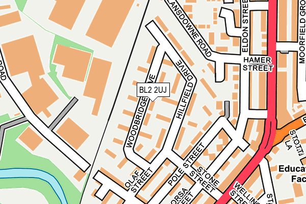 BL2 2UJ map - OS OpenMap – Local (Ordnance Survey)