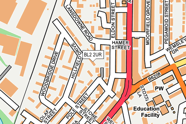 BL2 2UR map - OS OpenMap – Local (Ordnance Survey)