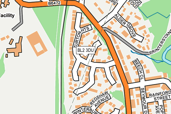 BL2 3DU map - OS OpenMap – Local (Ordnance Survey)