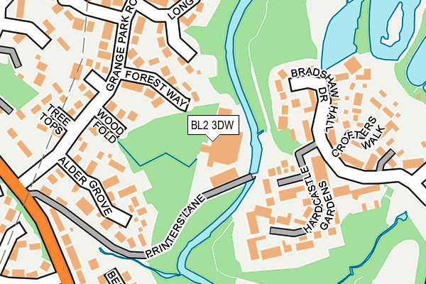 BL2 3DW map - OS OpenMap – Local (Ordnance Survey)