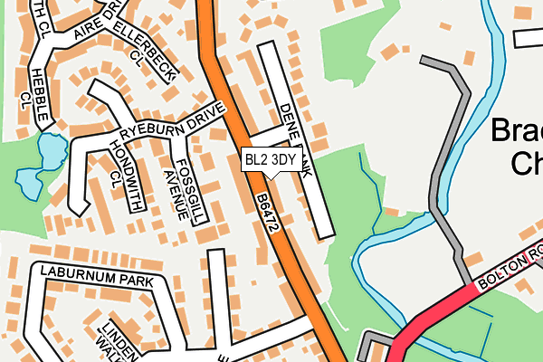 BL2 3DY map - OS OpenMap – Local (Ordnance Survey)