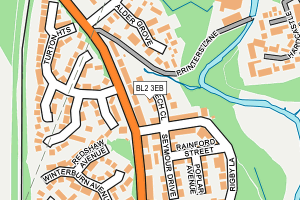 BL2 3EB map - OS OpenMap – Local (Ordnance Survey)