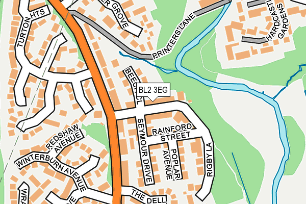 BL2 3EG map - OS OpenMap – Local (Ordnance Survey)