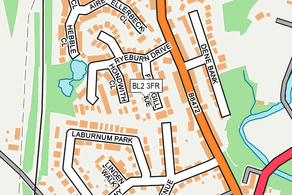 BL2 3FR map - OS OpenMap – Local (Ordnance Survey)