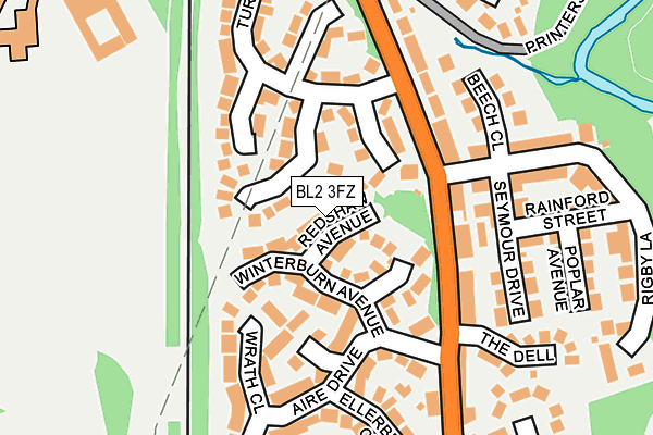 BL2 3FZ map - OS OpenMap – Local (Ordnance Survey)
