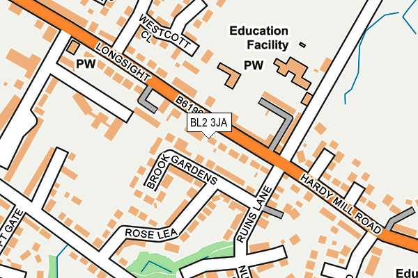 BL2 3JA map - OS OpenMap – Local (Ordnance Survey)