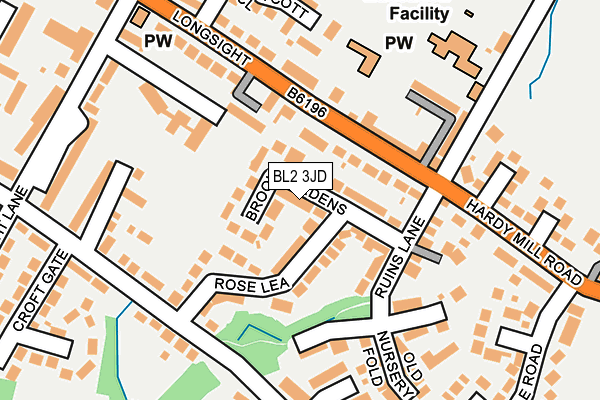 BL2 3JD map - OS OpenMap – Local (Ordnance Survey)