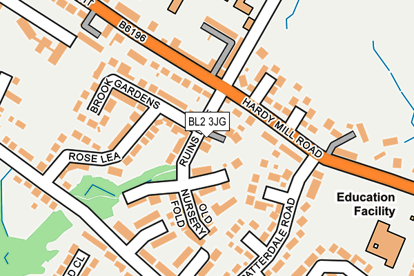 BL2 3JG map - OS OpenMap – Local (Ordnance Survey)