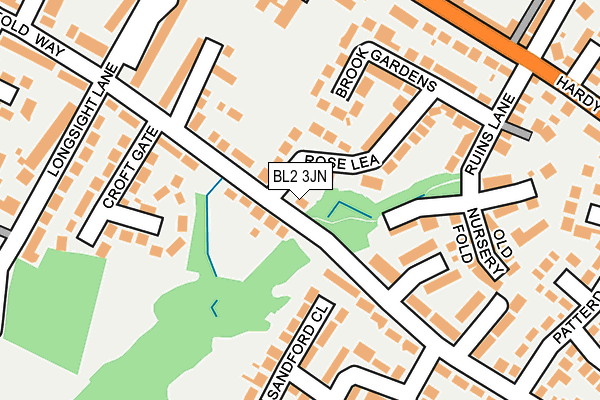 BL2 3JN map - OS OpenMap – Local (Ordnance Survey)