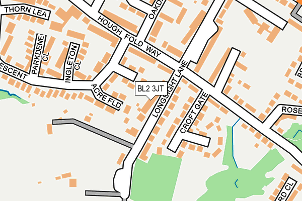 BL2 3JT map - OS OpenMap – Local (Ordnance Survey)