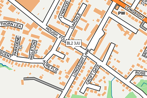 BL2 3JU map - OS OpenMap – Local (Ordnance Survey)