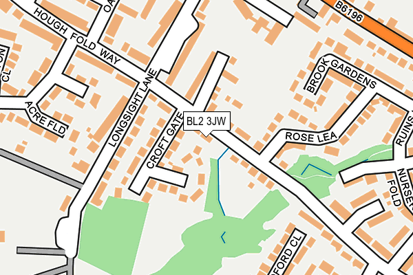 BL2 3JW map - OS OpenMap – Local (Ordnance Survey)
