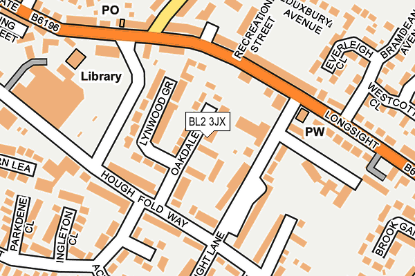 BL2 3JX map - OS OpenMap – Local (Ordnance Survey)