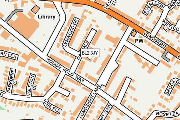 BL2 3JY map - OS OpenMap – Local (Ordnance Survey)