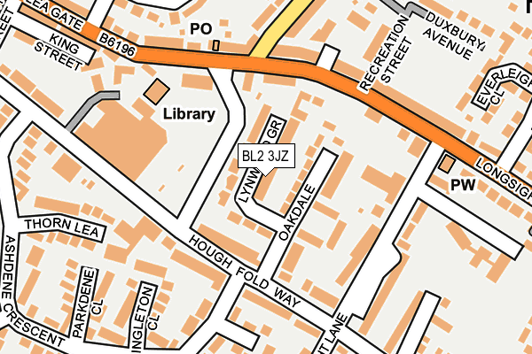 BL2 3JZ map - OS OpenMap – Local (Ordnance Survey)