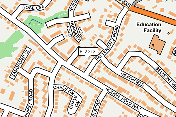 BL2 3LX map - OS OpenMap – Local (Ordnance Survey)