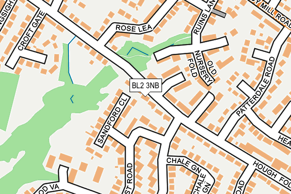BL2 3NB map - OS OpenMap – Local (Ordnance Survey)