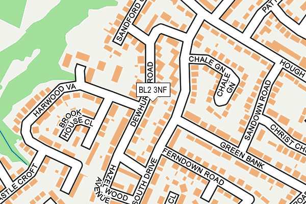 BL2 3NF map - OS OpenMap – Local (Ordnance Survey)