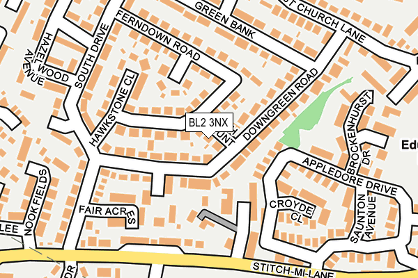 BL2 3NX map - OS OpenMap – Local (Ordnance Survey)