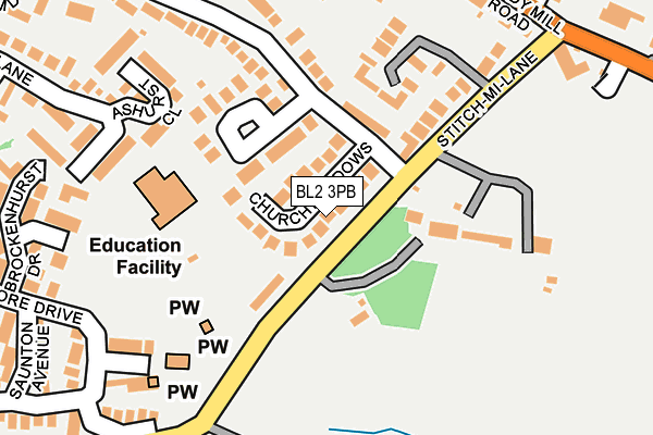BL2 3PB map - OS OpenMap – Local (Ordnance Survey)