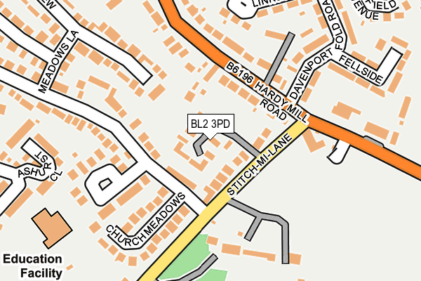 BL2 3PD map - OS OpenMap – Local (Ordnance Survey)