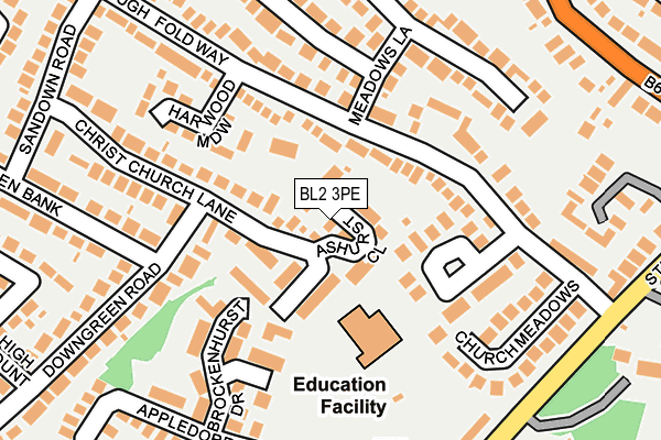 BL2 3PE map - OS OpenMap – Local (Ordnance Survey)