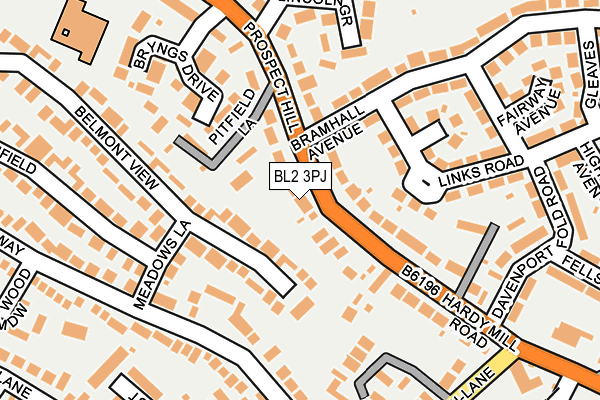 BL2 3PJ map - OS OpenMap – Local (Ordnance Survey)