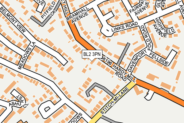 BL2 3PN map - OS OpenMap – Local (Ordnance Survey)