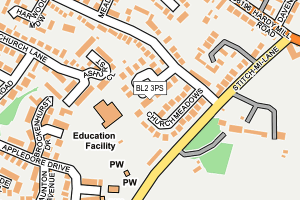 BL2 3PS map - OS OpenMap – Local (Ordnance Survey)
