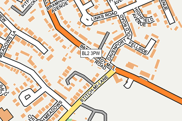 BL2 3PW map - OS OpenMap – Local (Ordnance Survey)