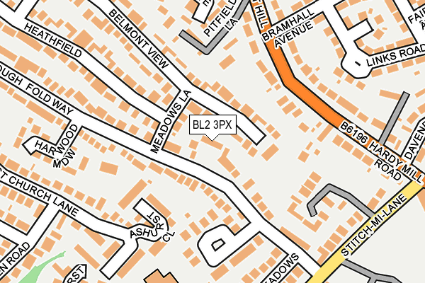 BL2 3PX map - OS OpenMap – Local (Ordnance Survey)