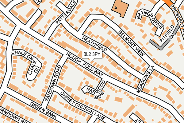 BL2 3PY map - OS OpenMap – Local (Ordnance Survey)