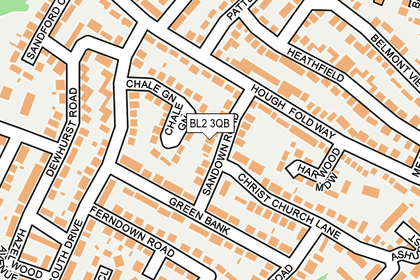 BL2 3QB map - OS OpenMap – Local (Ordnance Survey)