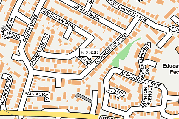 BL2 3QD map - OS OpenMap – Local (Ordnance Survey)