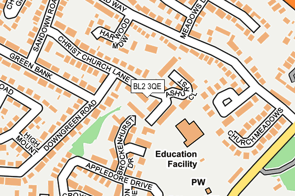 BL2 3QE map - OS OpenMap – Local (Ordnance Survey)